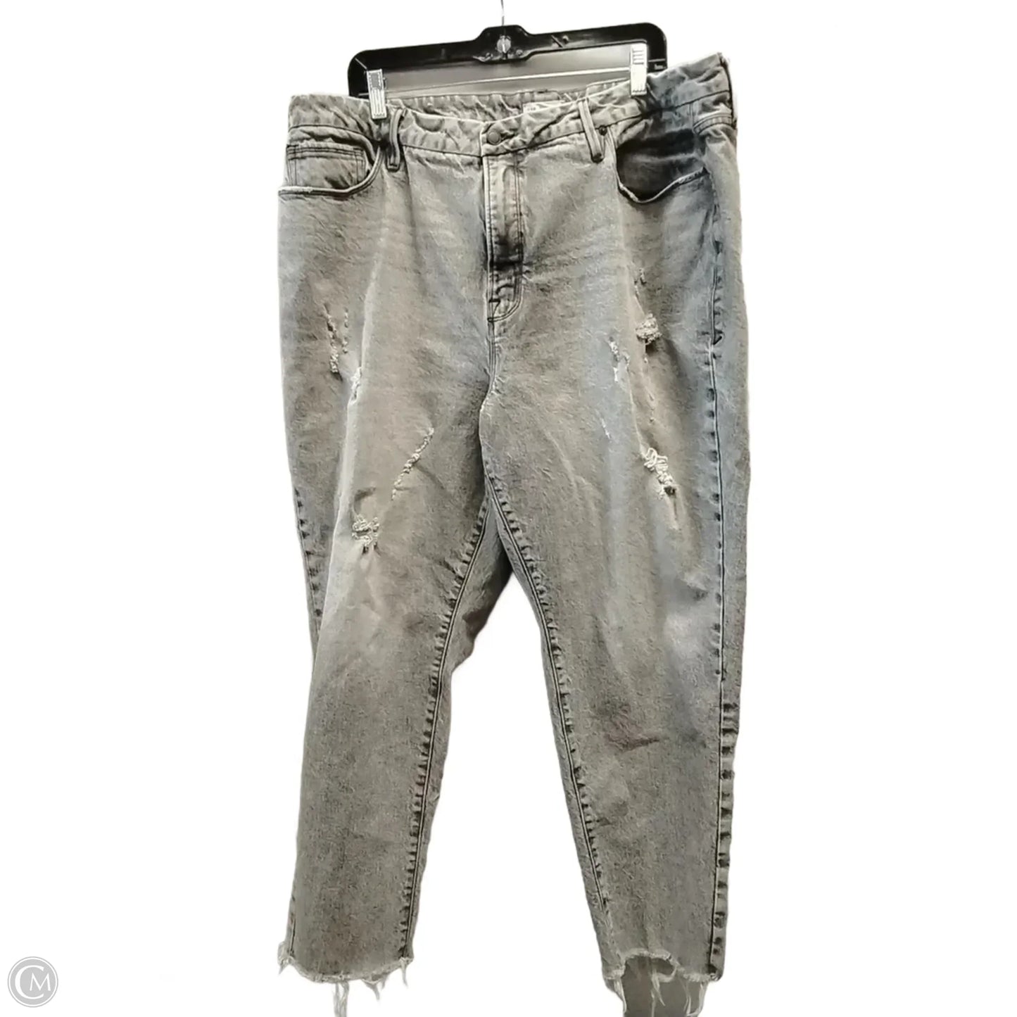Jeans Cropped By Good American In Grey, Size: 18