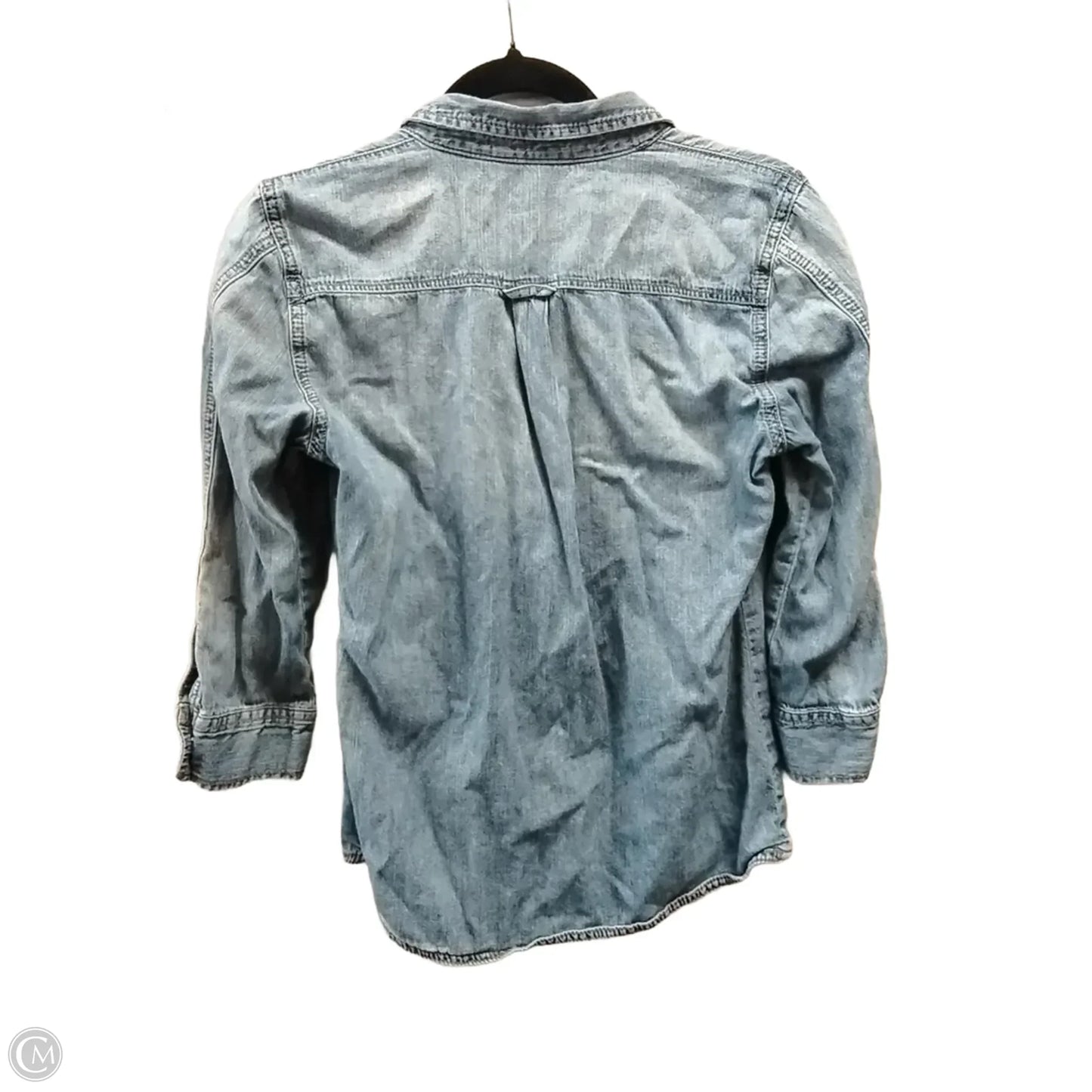 Top Long Sleeve By Calvin Klein In Blue, Size: M