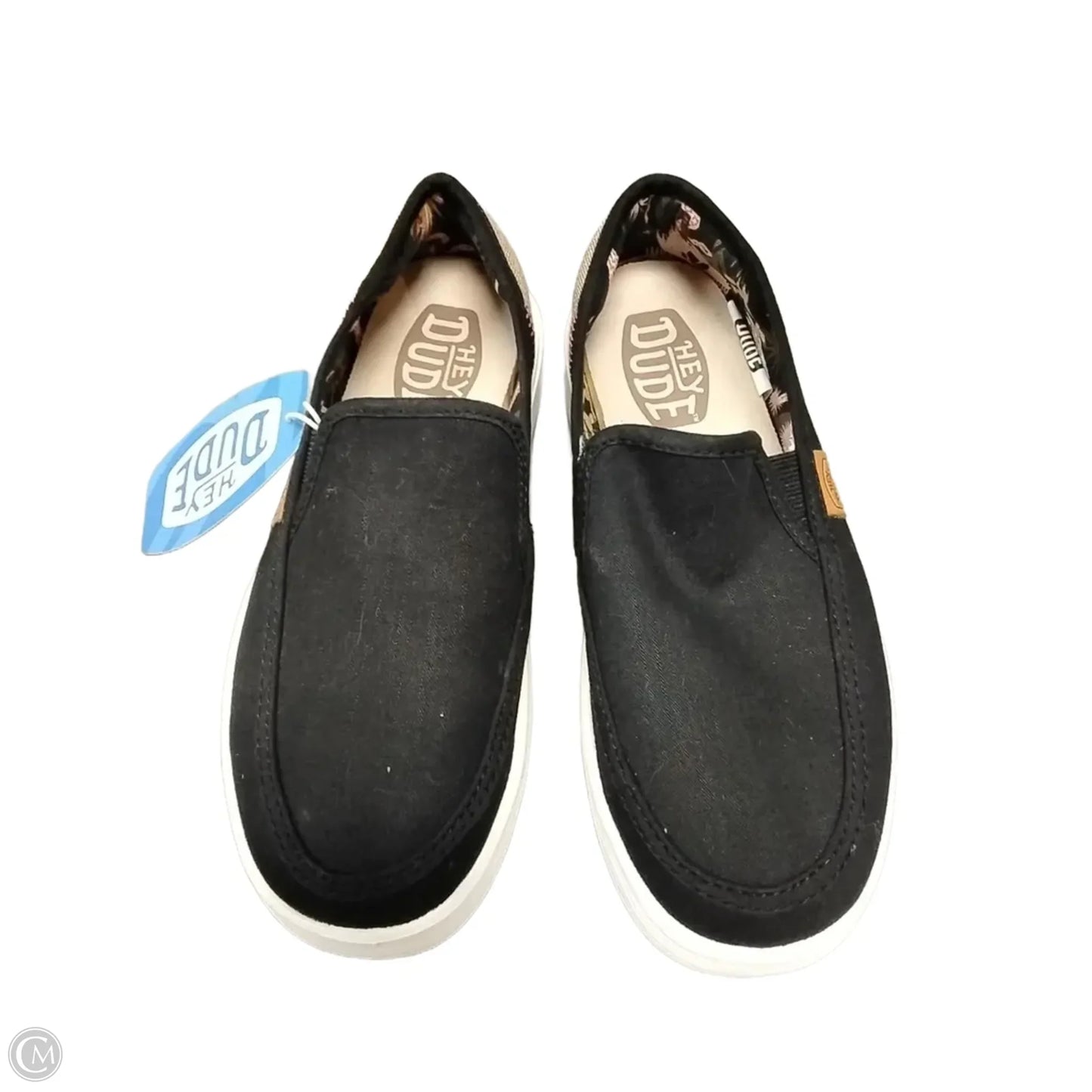 Shoes Flats By Hey Dude In Black & Brown, Size: 6