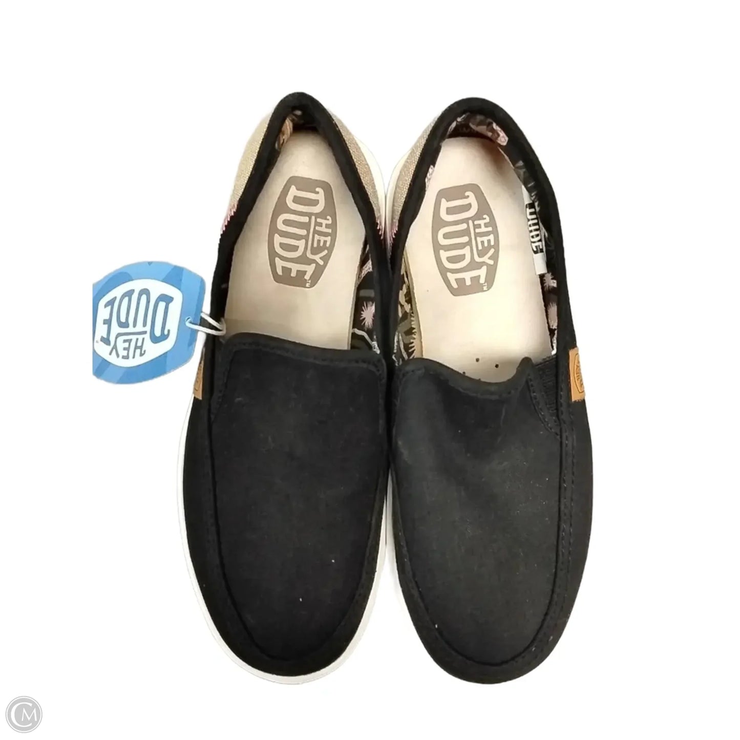 Shoes Flats By Hey Dude In Black & Brown, Size: 6