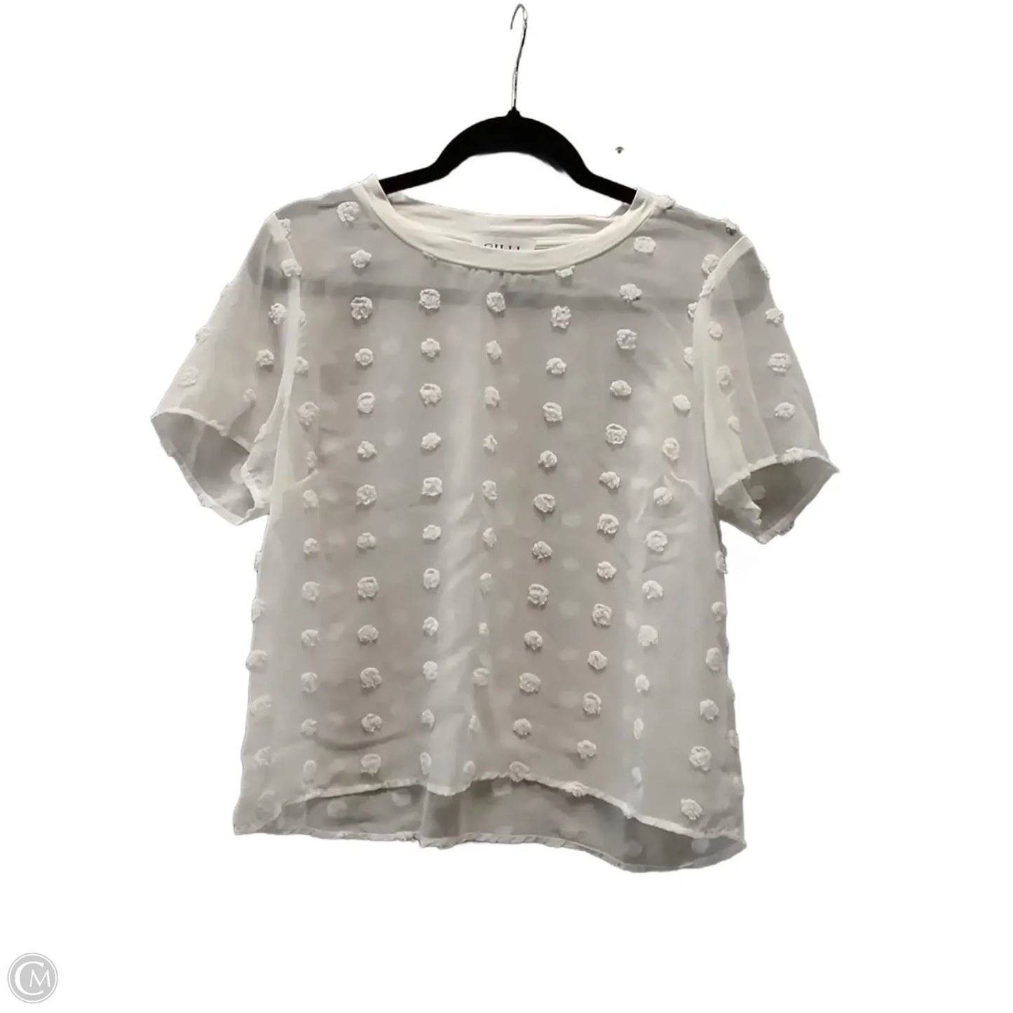 Blouse Short Sleeve By Gilli In White, Size: M