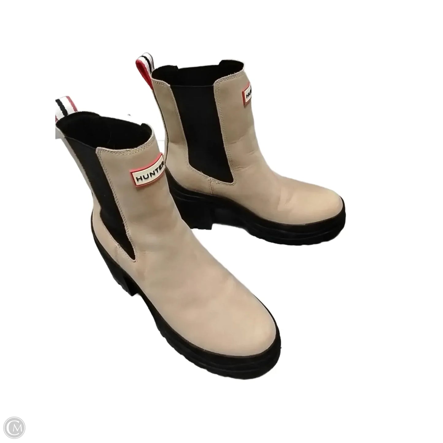 Boots Ankle Heels By Hunter In Beige, Size: 10