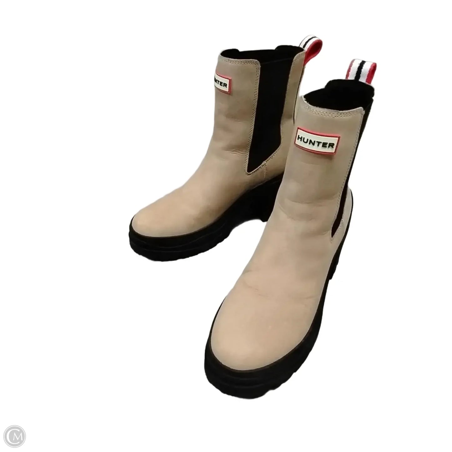 Boots Ankle Heels By Hunter In Beige, Size: 10