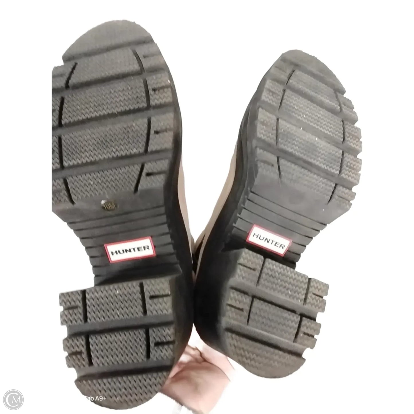 Boots Ankle Heels By Hunter In Beige, Size: 10