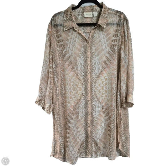 Blouse 3/4 Sleeve By Chicos In Geometric Pattern, Size: Xl
