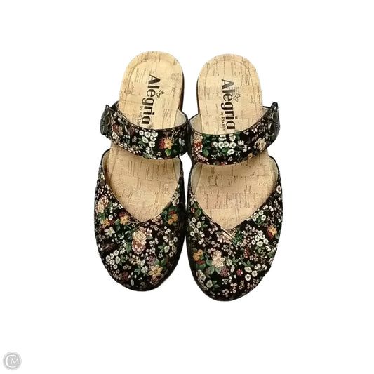 Sandals Heels Kitten By Alegria In Floral Print, Size: 5.5