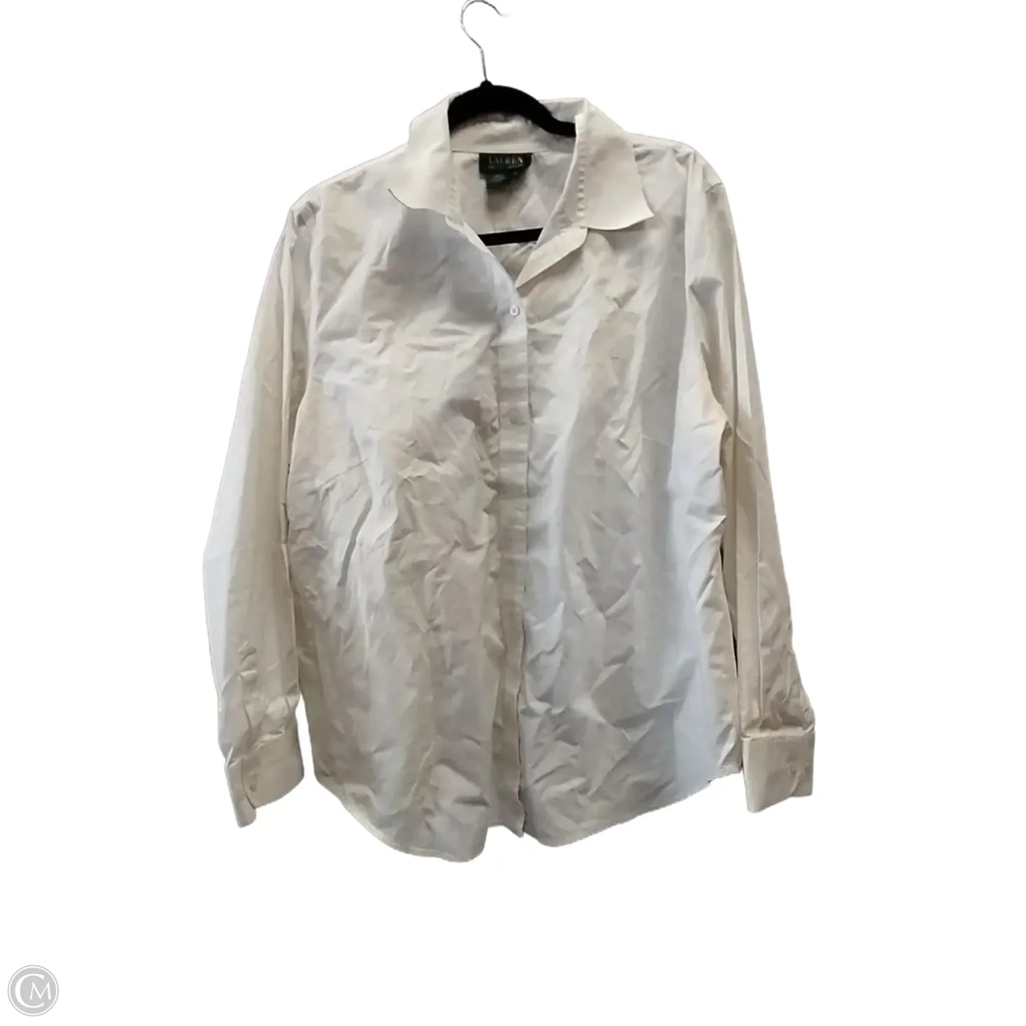 Blouse Long Sleeve By Lauren By Ralph Lauren In Cream, Size: 2x