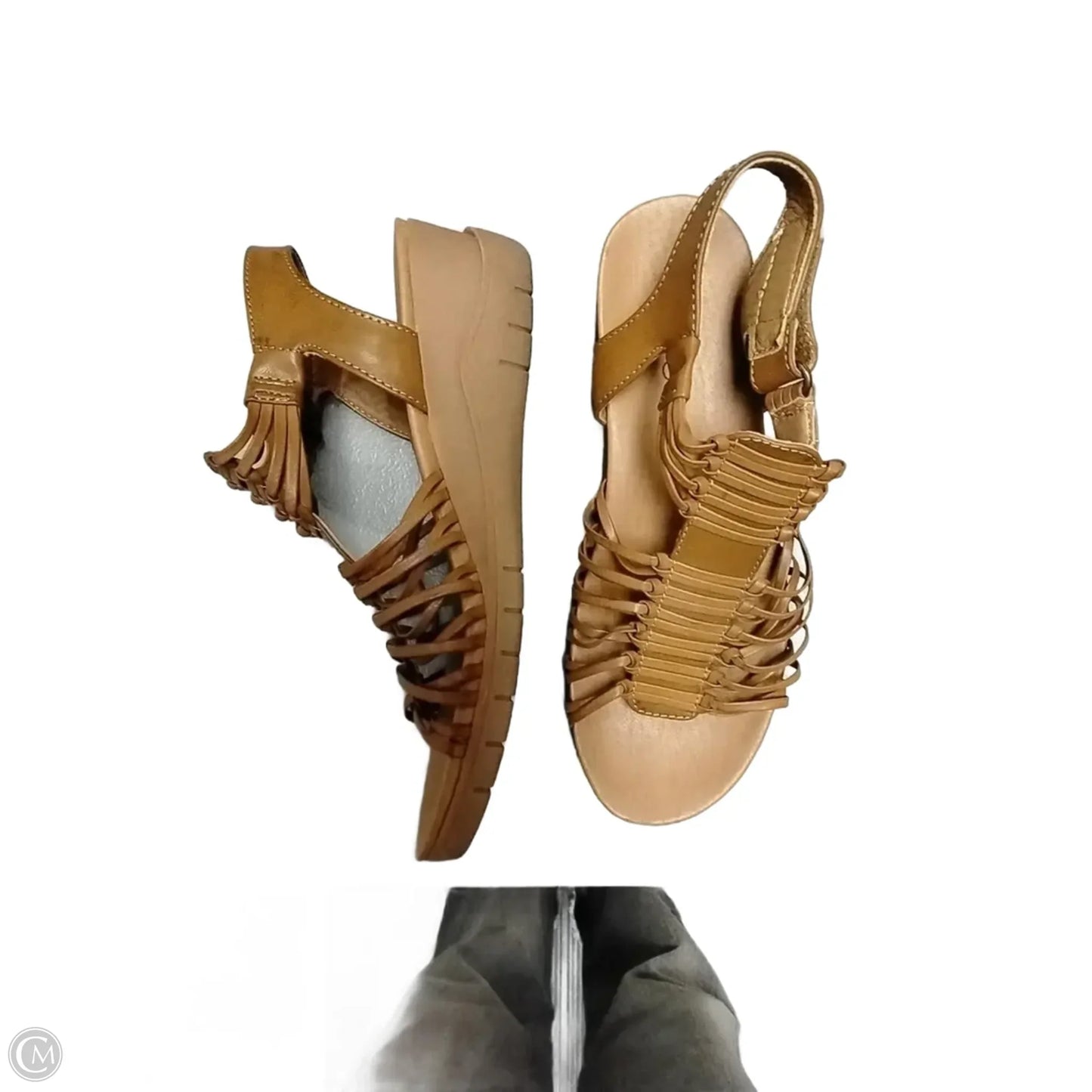 Sandals Flats By Bare Traps In Brown, Size: 7.5