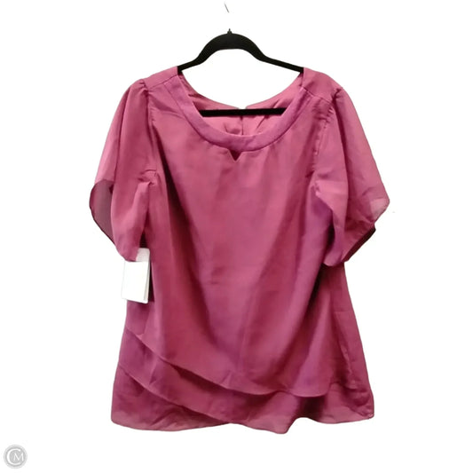 Blouse Short Sleeve By Clothes Mentor In Purple, Size: Xl