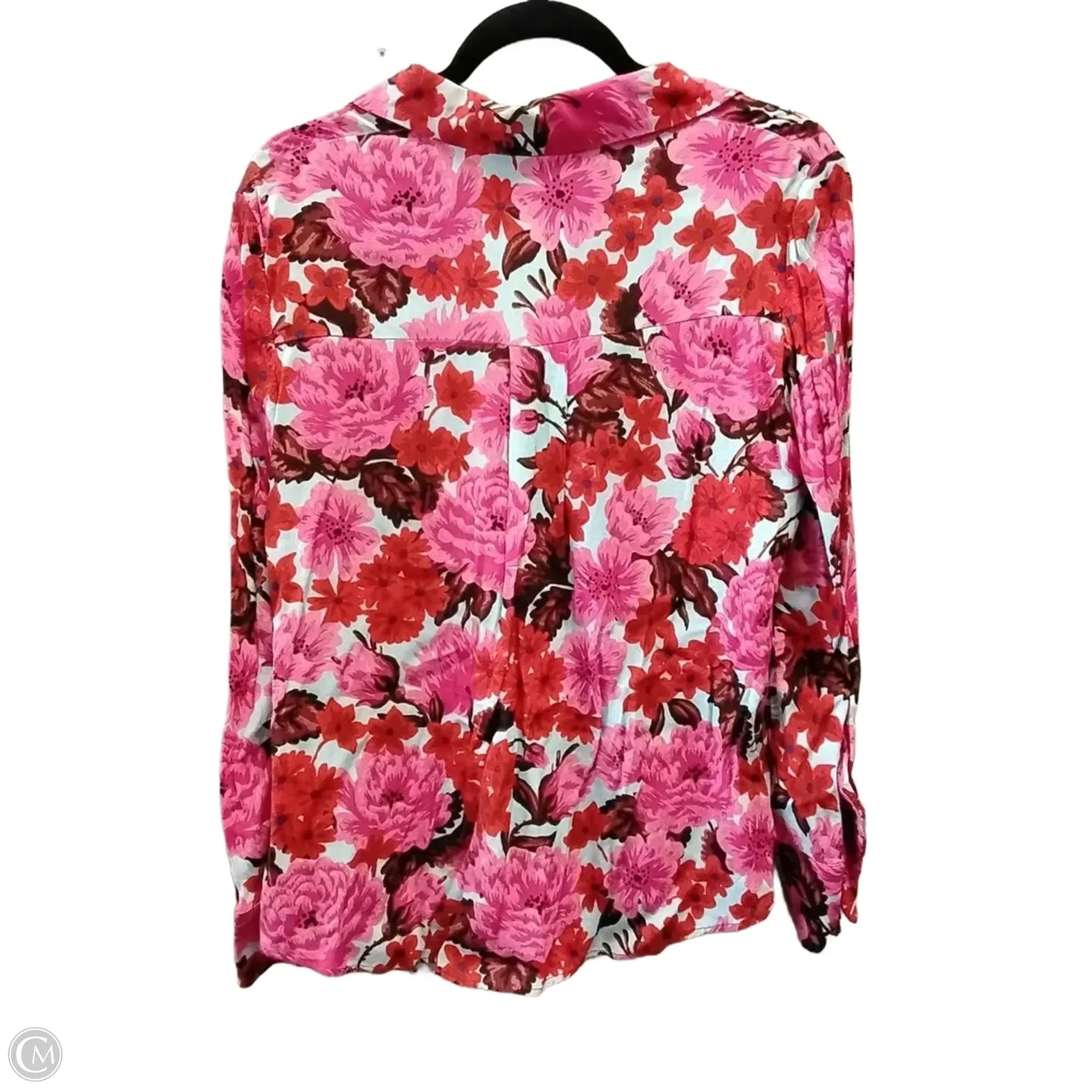 Blouse Long Sleeve By Zara Basic In Floral Print, Size: S