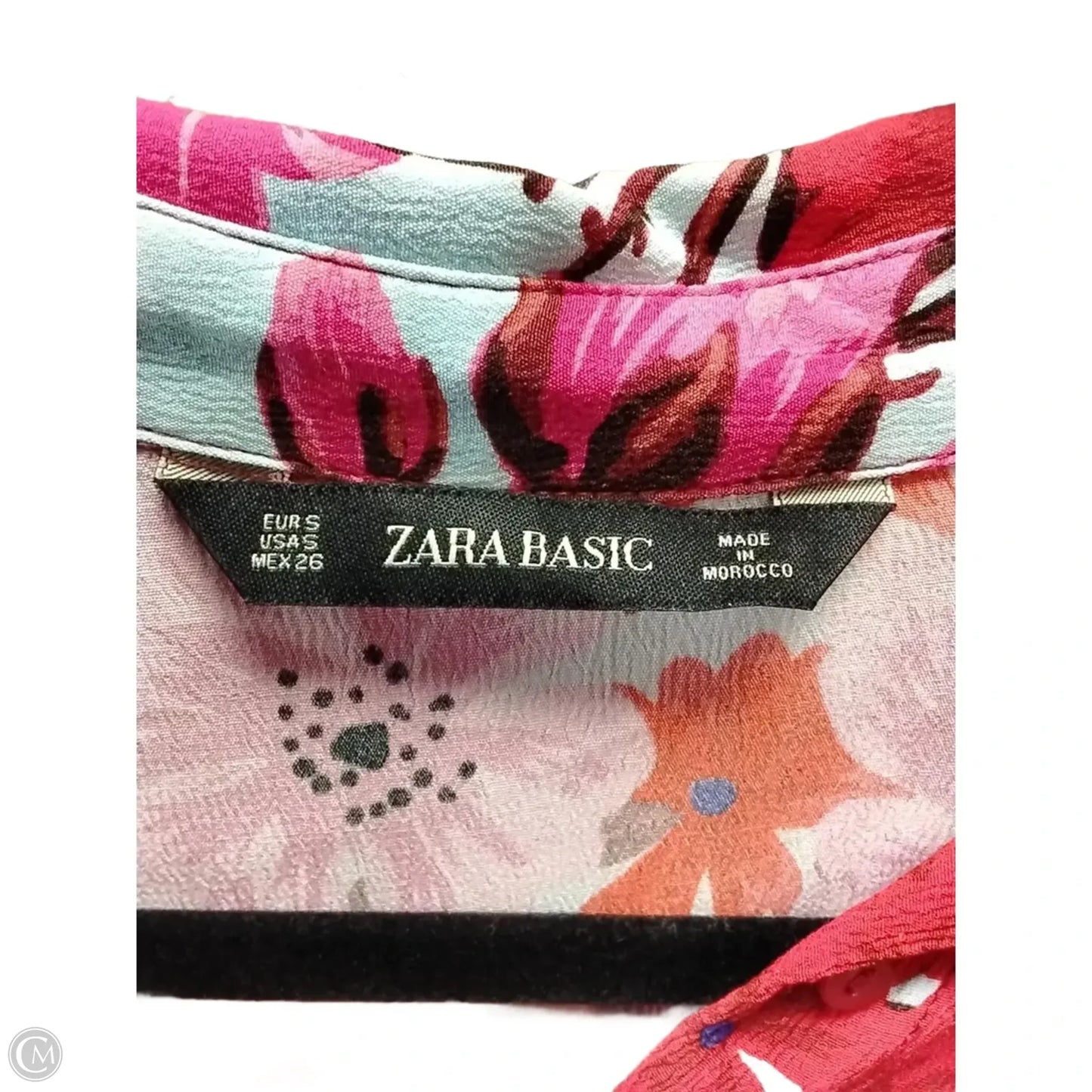 Blouse Long Sleeve By Zara Basic In Floral Print, Size: S