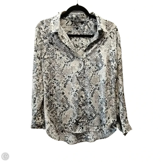 Blouse Long Sleeve By Liverpool In Snakeskin Print, Size: S