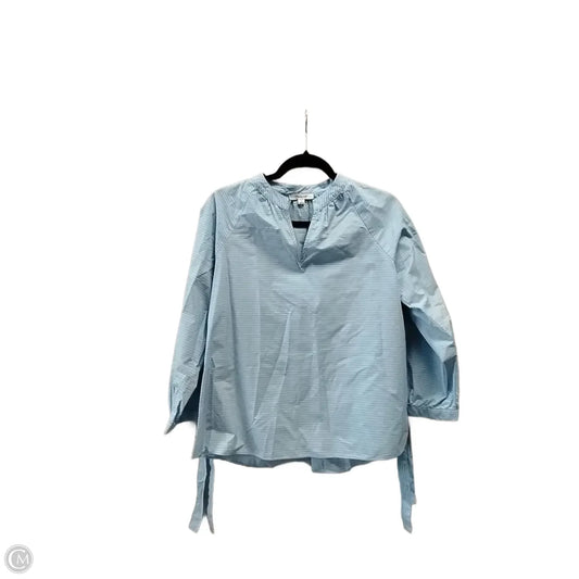 Blouse 3/4 Sleeve By Madewell In Blue & White, Size: M