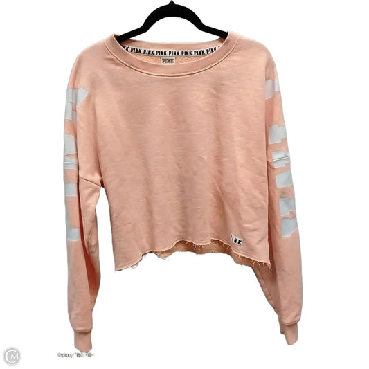 Sweatshirt Crewneck By Pink In Orange, Size: M