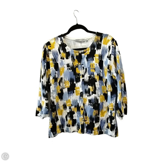 Sweater Cardigan By Ny Collection In Geometric Pattern, Size: Xl