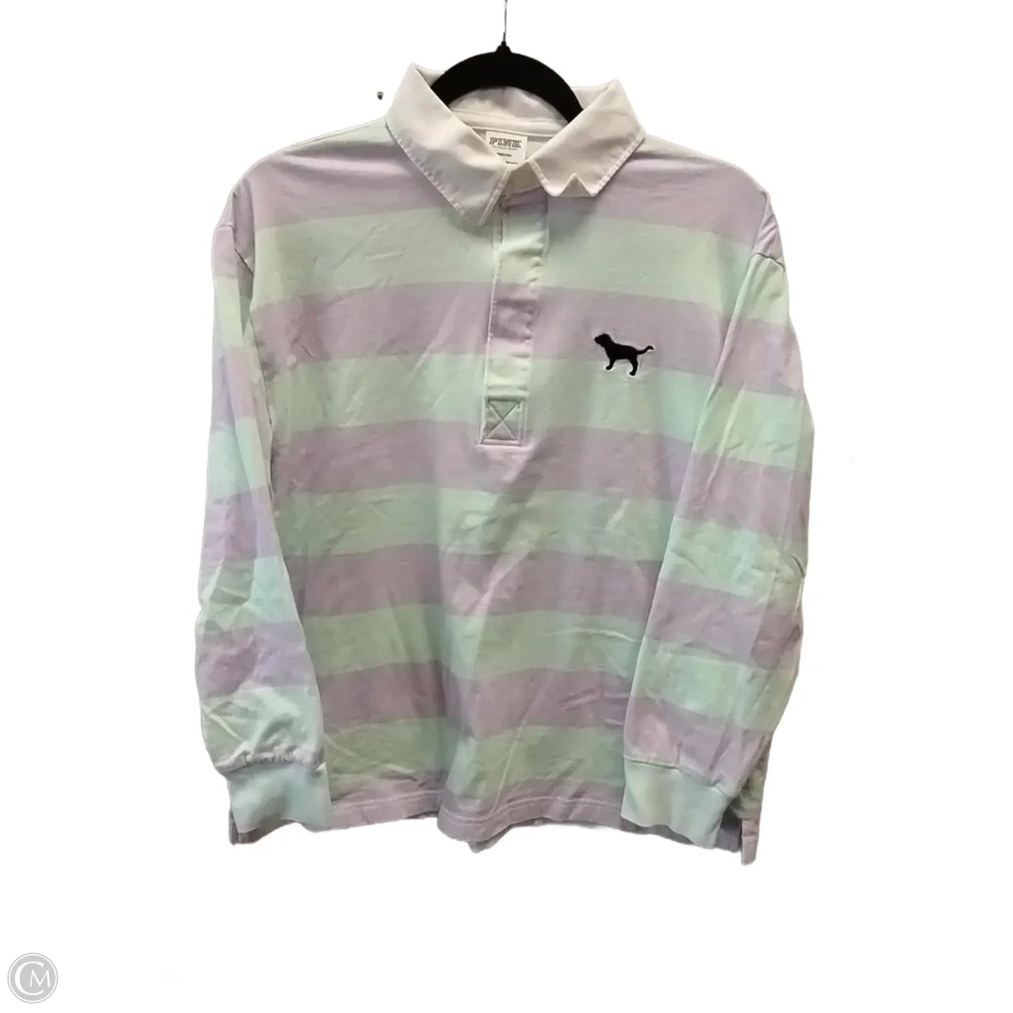 Blouse Long Sleeve By Pink In Green & Purple, Size: M