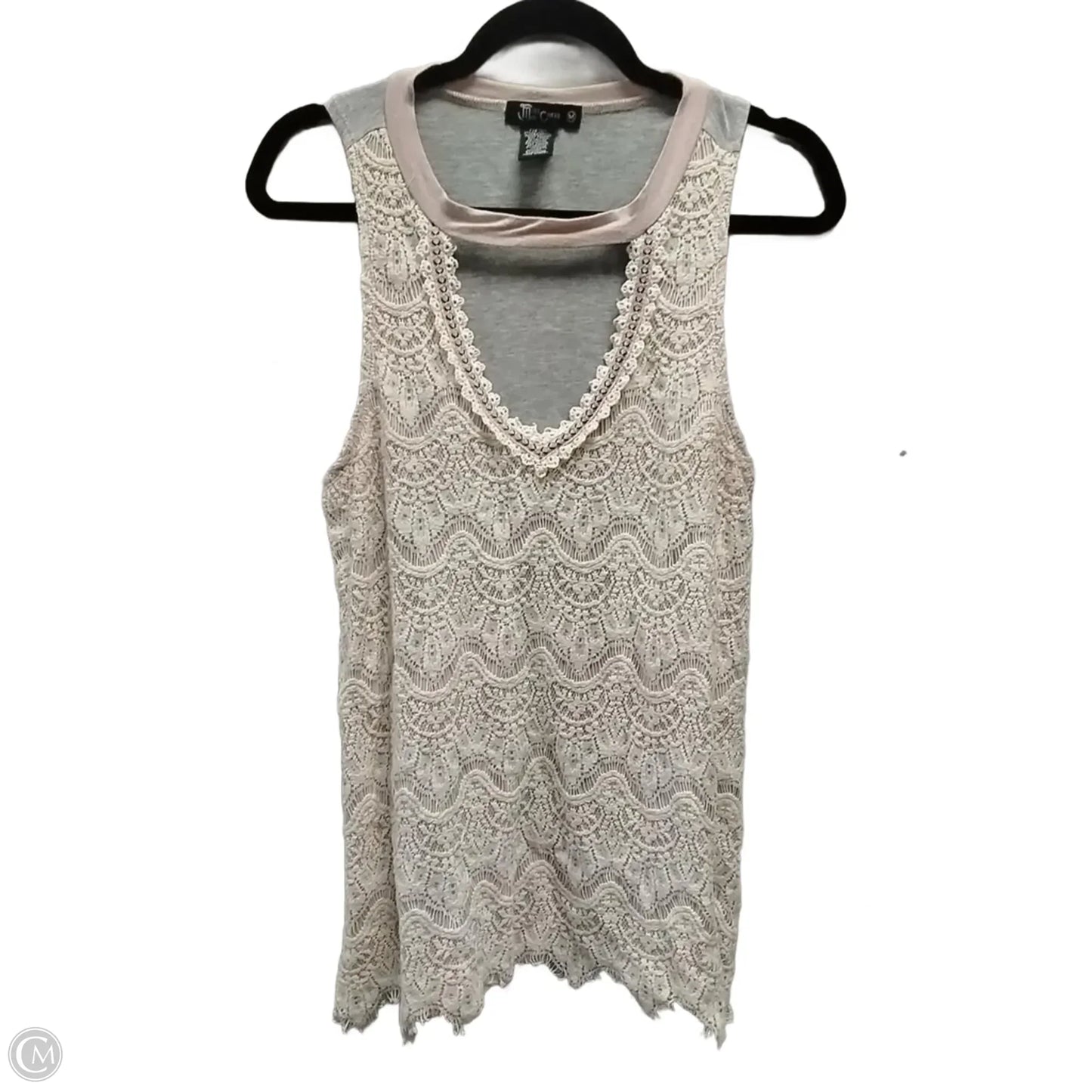 Top Sleeveless By Miss Chievous In Pink & White, Size: M