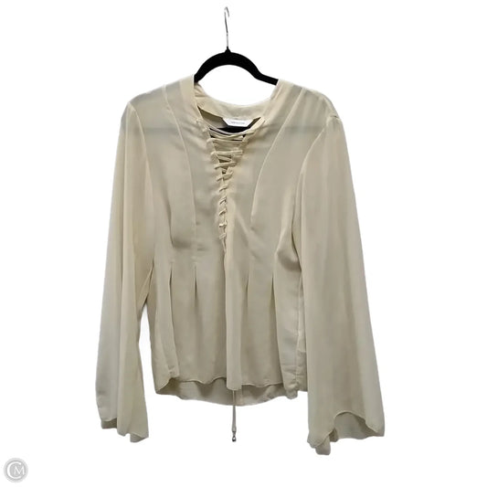 Blouse Long Sleeve By H&m In Yellow, Size: Xs