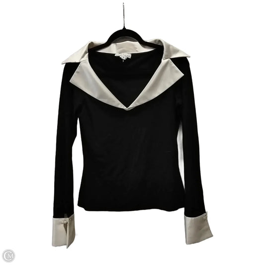 Top Long Sleeve By White House Black Market In Black & Cream, Size: S