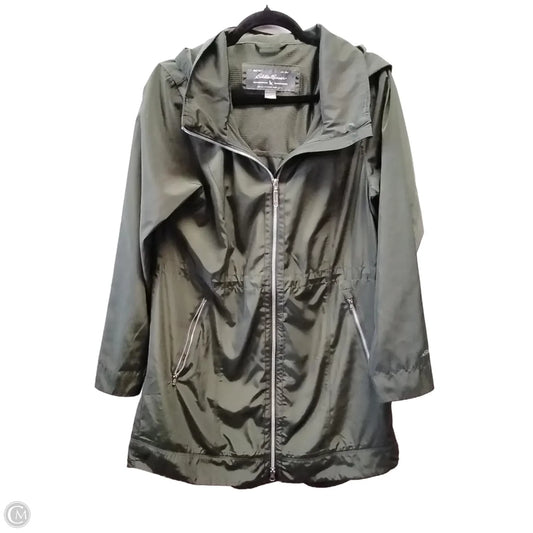 Coat Raincoat By Eddie Bauer In Green, Size: M