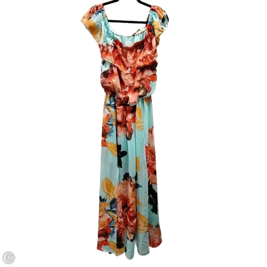 Dress Casual Maxi By Bisou Bisou In Floral Print, Size: 14