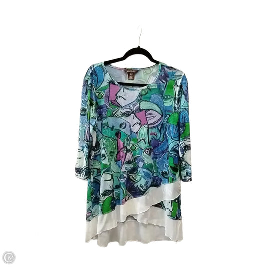 Blouse Long Sleeve By Multiples In Multi-colored, Size: M