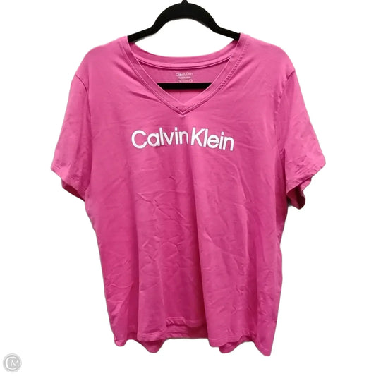 Top Short Sleeve By Calvin Klein In Pink, Size: 1x