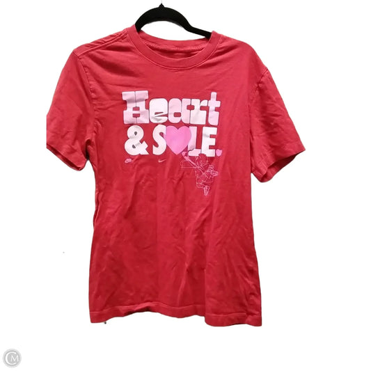 Top Short Sleeve By Nike In Red, Size: S