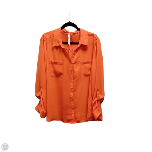 Blouse Long Sleeve By Clothes Mentor In Orange, Size: Xl
