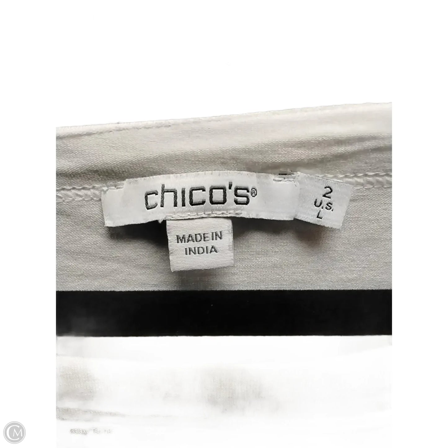 Top Sleeveless By Chicos In White, Size: L