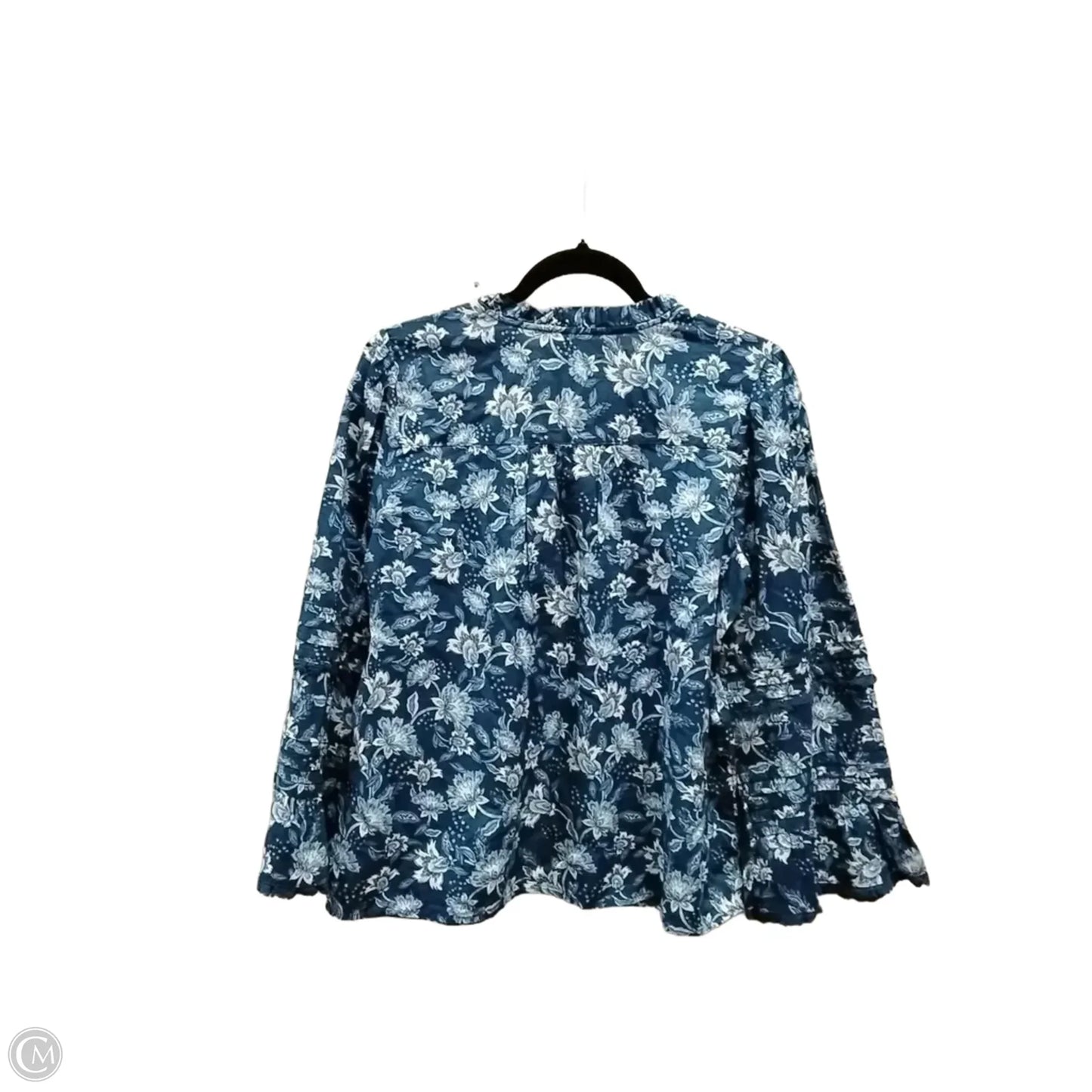 Blouse Long Sleeve By Loft In Blue, Size: M