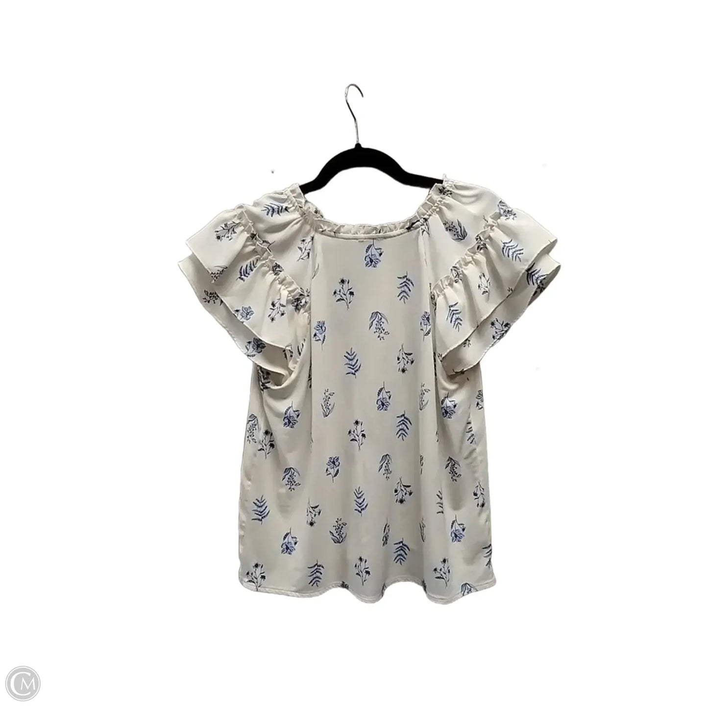 Blouse Short Sleeve By Ann Taylor In White, Size: S