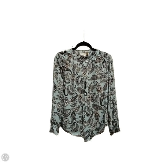 Blouse Long Sleeve By Loft In Paisley Print, Size: Xs