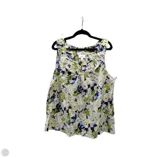 Blouse Sleeveless By Loft In Floral Print, Size: Xxl