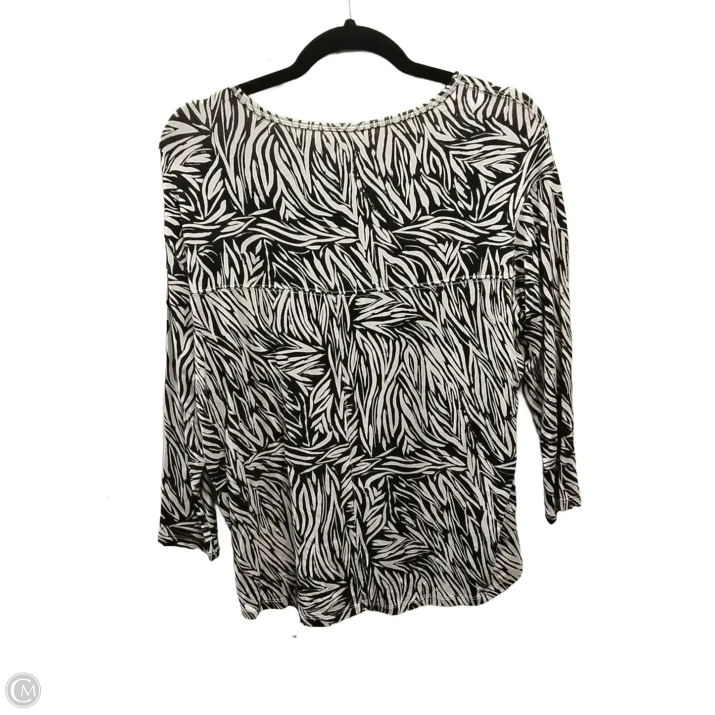 Athletic Top Long Sleeve Collar By Kinesis In Black & Brown, Size: Xs