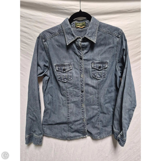 Jacket Denim By Eddie Bauer In Blue Denim, Size: L