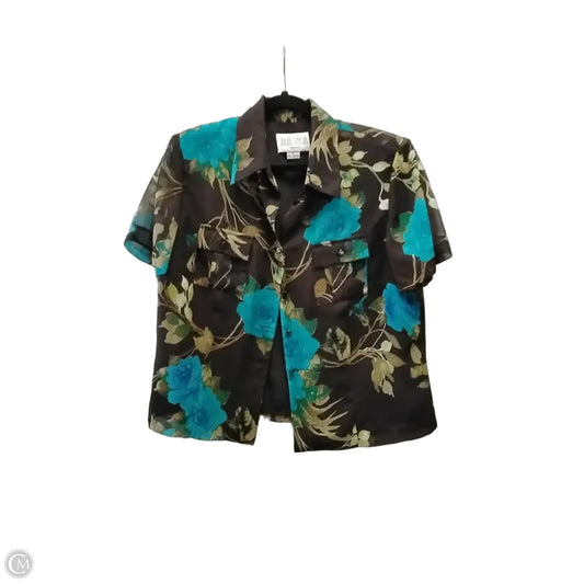Blouse Short Sleeve By Julian Taylor In Floral Print, Size: 14