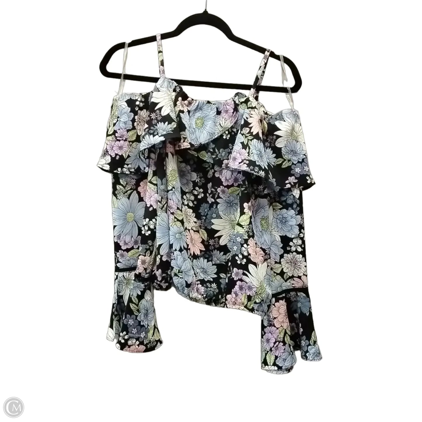 Blouse Long Sleeve By Clothes Mentor In Floral Print, Size: L