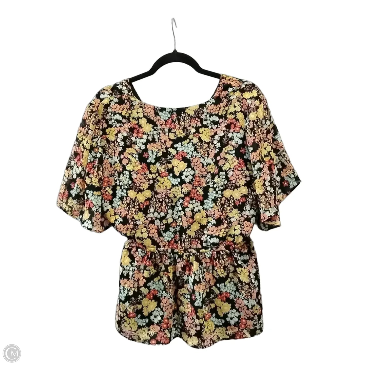 Blouse Short Sleeve By Madewell In Geometric Pattern, Size: L