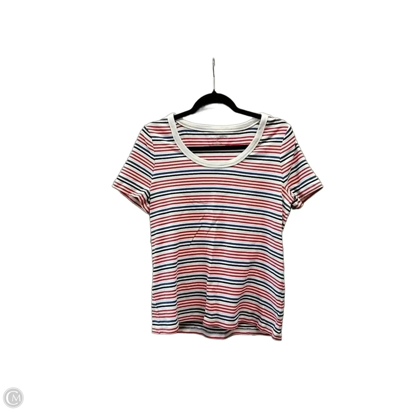 Top Short Sleeve By Talbots In Striped Pattern, Size: 1x
