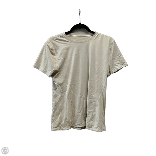 Athletic Top Short Sleeve By Lululemon In Tan, Size: L