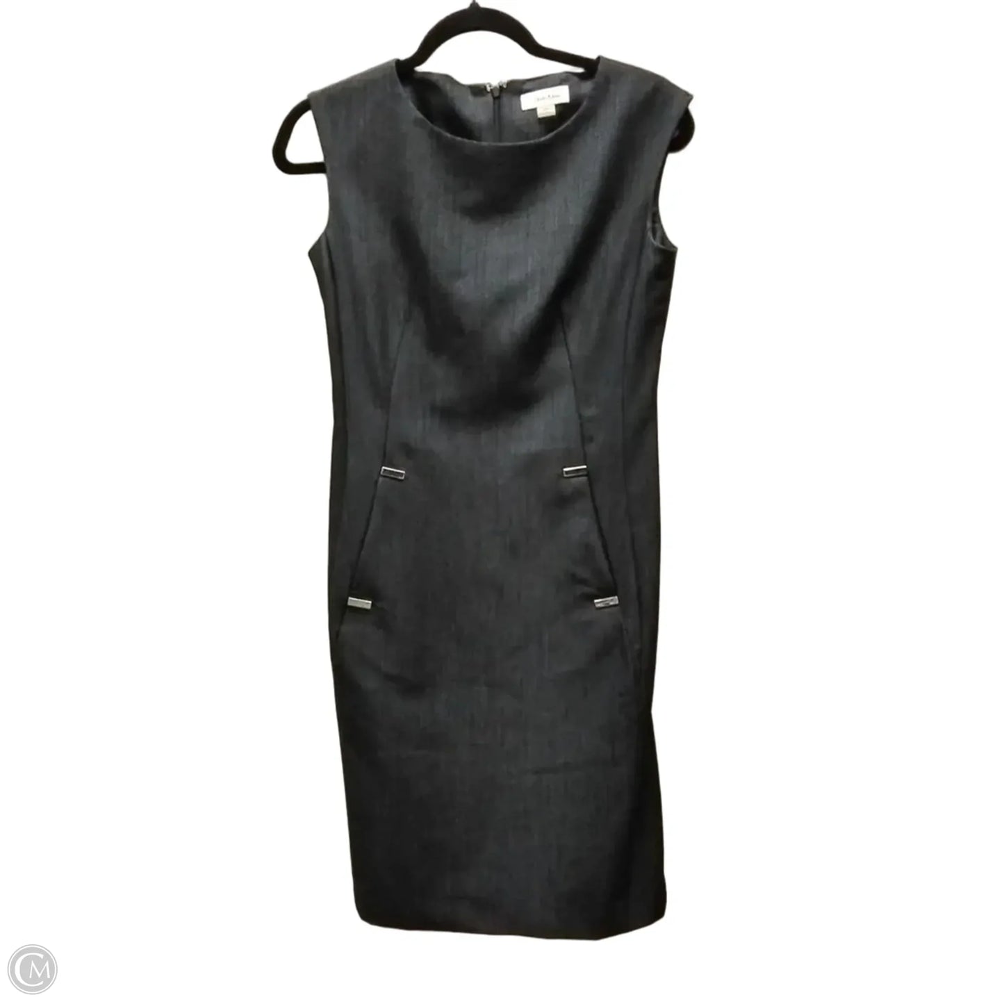 Dress Casual Midi By Calvin Klein In Grey, Size: 2