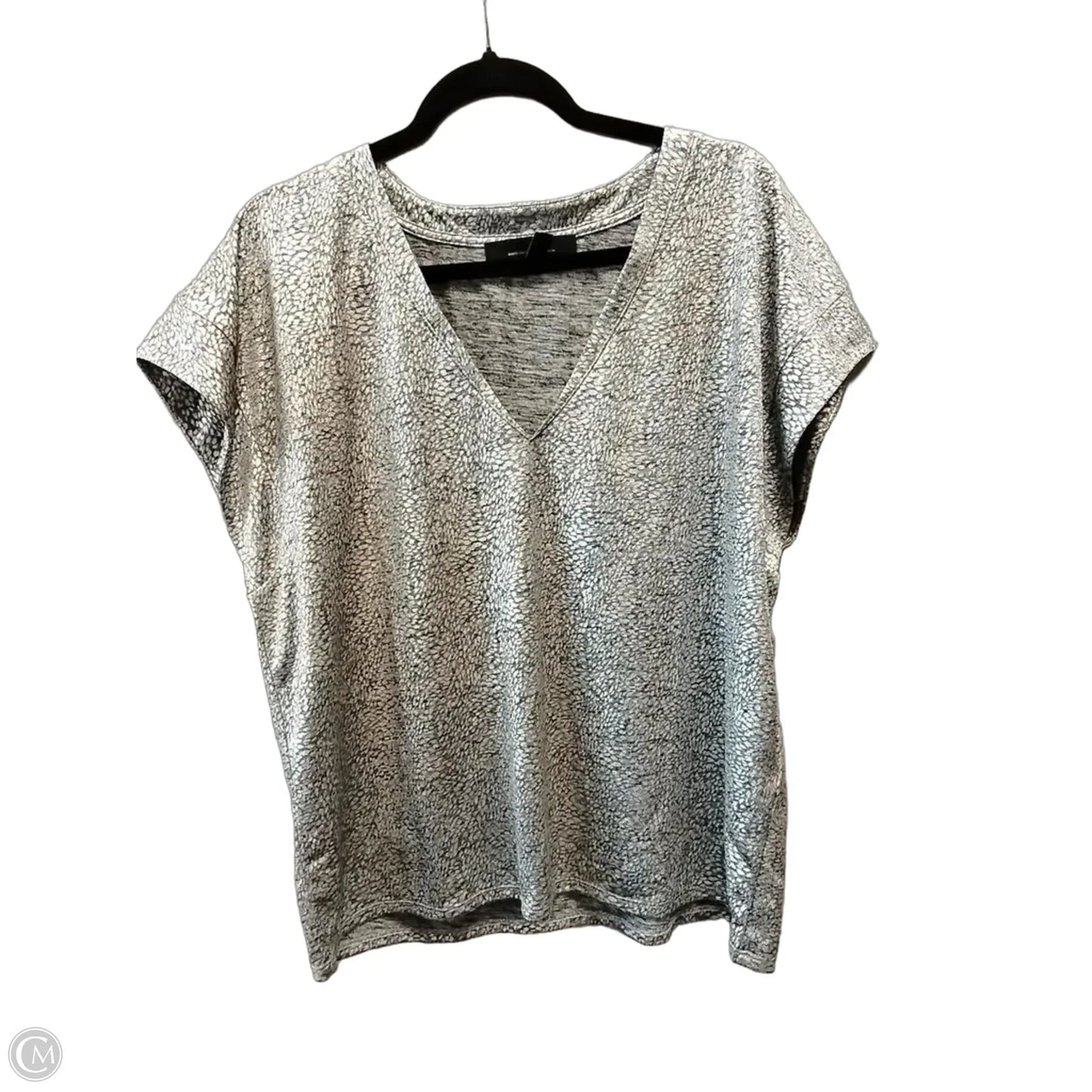 Top Short Sleeve By White House Black Market In Silver, Size: Xl