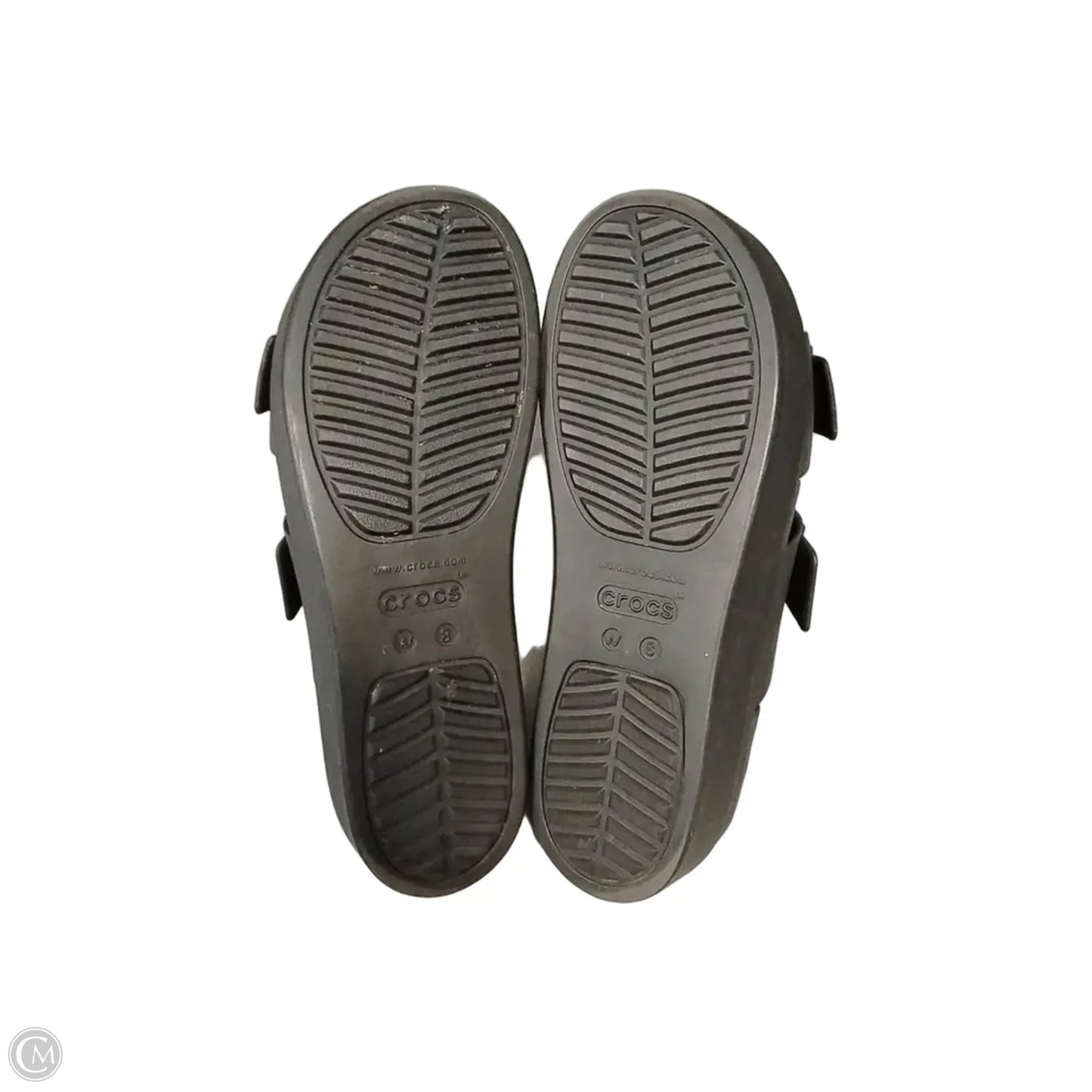 Sandals Heels Platform By Crocs In Black, Size: 8