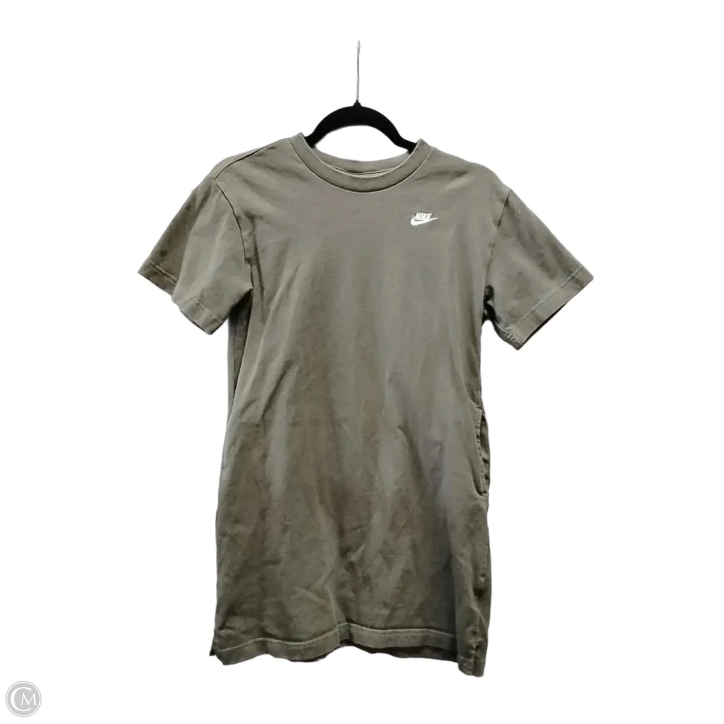 Athletic Top Short Sleeve By Nike In Green, Size: L