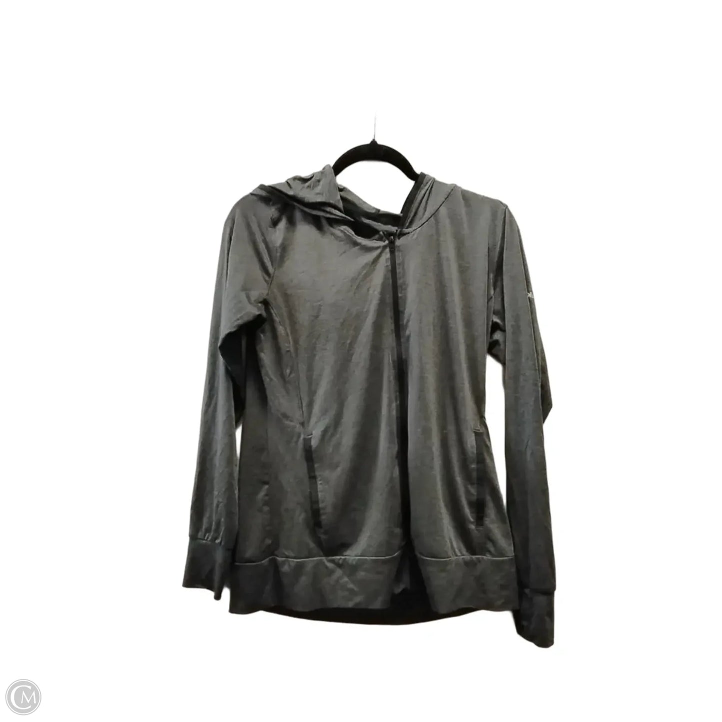 Athletic Sweatshirt Hoodie By Nike In Grey, Size: S