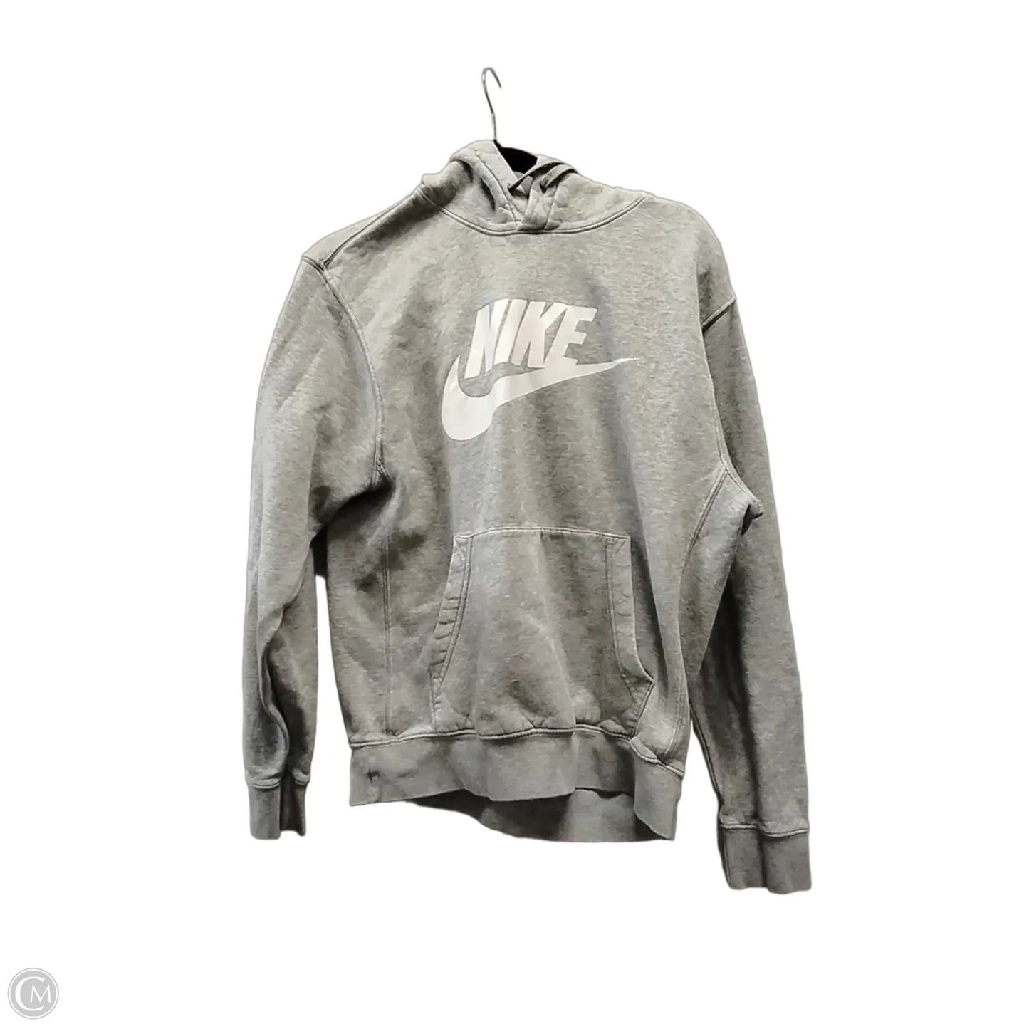 Athletic Sweatshirt Hoodie By Nike In Grey, Size: S