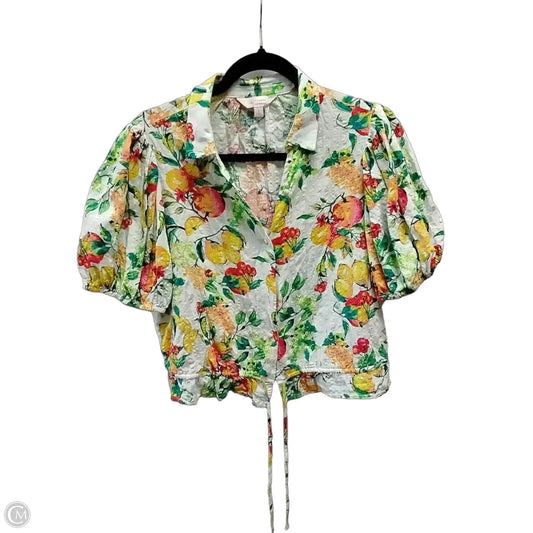 Top Short Sleeve By Lc Lauren Conrad In Floral Print, Size: L