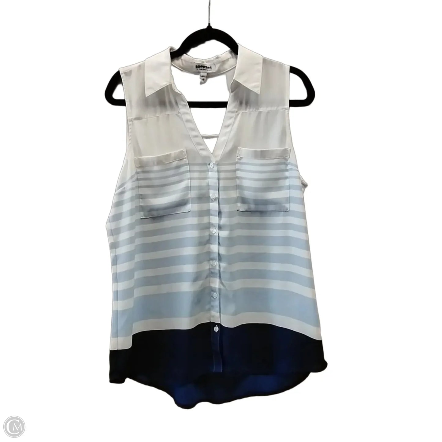 Blouse Sleeveless By Express In White, Size: L