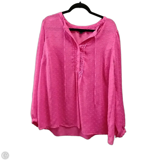 Blouse Long Sleeve By Torrid In Pink, Size: 2x